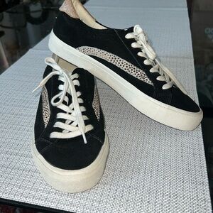 Madewell Sidewalk Low-Top Sneakers in Suede and Animal print sneakers